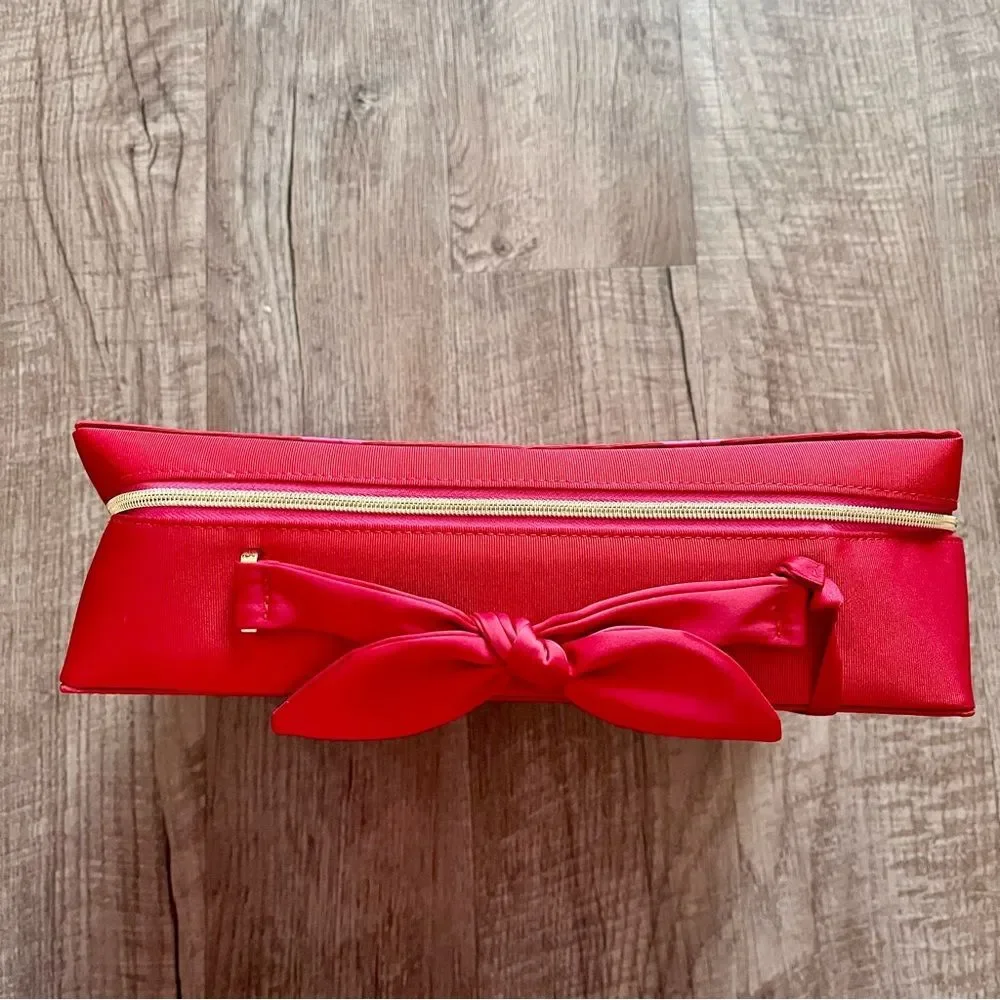 Estée Lauder Red & Pink Quilted Cosmetic Bag Large Travel